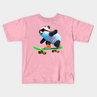 Skateboarding Panda Kids T-Shirt